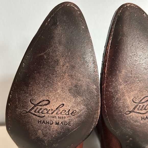 Lucchese • Vintage Women’s Classic Lizard Skin Leather Cowboy Boots Cognac Sz 7 - Picture 10 of 16